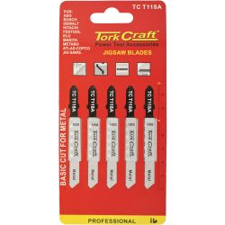 T-shank Jigsaw Blade For Metal 1.2mm 21tpi 75mm 5pc